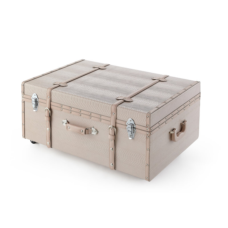 Coffre Texture Brand - peau de serpent noire, Beige