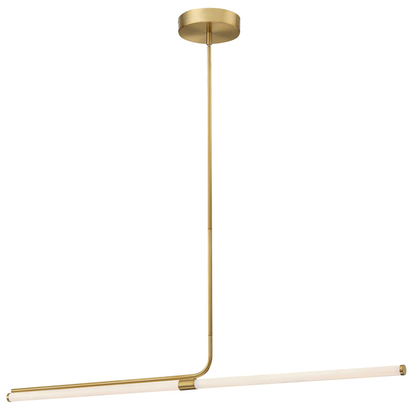 Luminaire suspendu linéaire à 1 lumière Farhanaaz, Laiton vieilli
