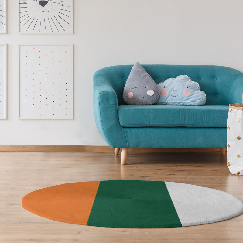 Chenille Indoor Rug, Round 5'