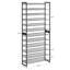 12 Tier Metal Shoe Rack, with Adjustable Flat or Angled Shelves, Set of 2, 6-Tier Stackable Shelf-1006792493