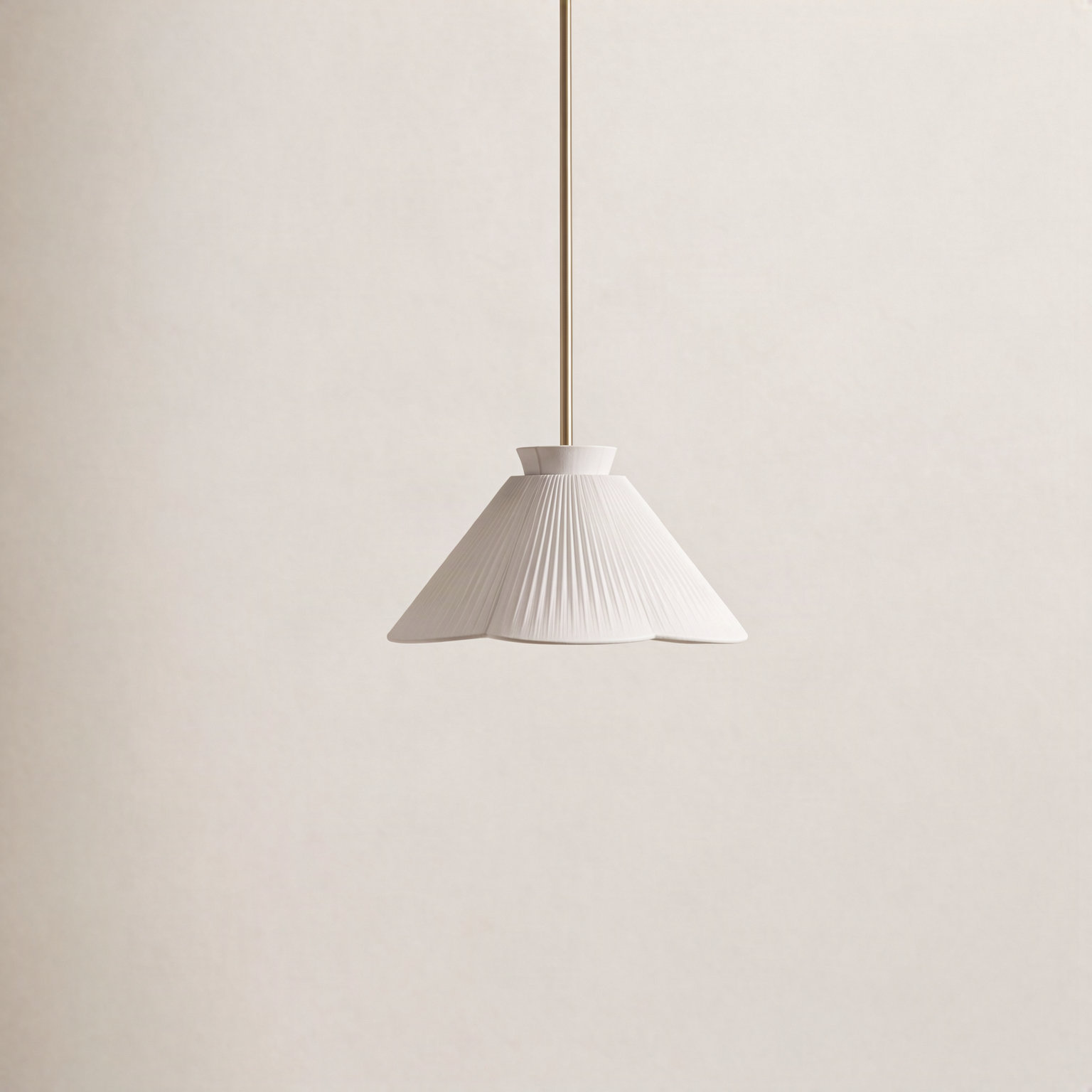 Dimmable Brass Single Light Pendant, Medium