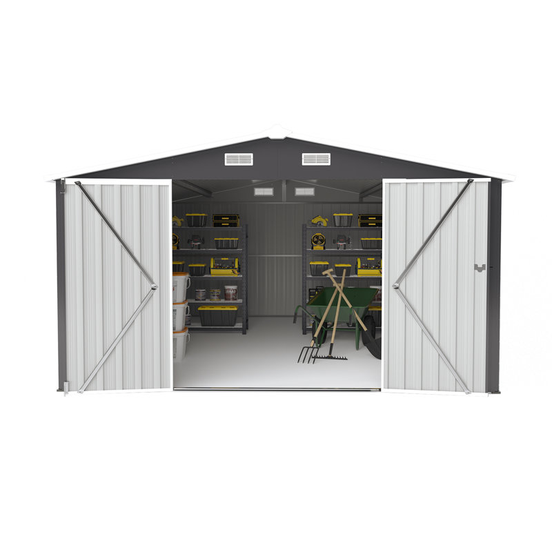Remise spacieuse et sécurisée en métal de style moderne pour le jardin et le patio