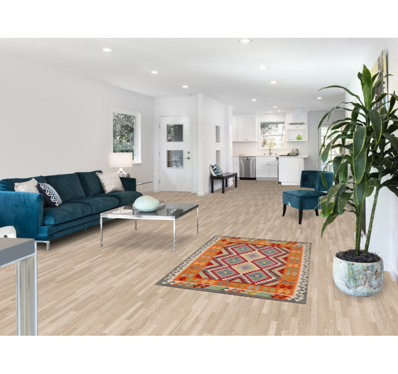 Tapis géométrique en laine Kilim