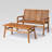 Birke Chevron Outdoor Acacia Patio Chat Set