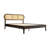 Caneva Queen Size Scandinavian Solid Wood Platform Bed Frame, CAB-42-Q, with Rattan Headboard, Espresso Oak, No Box Spring Needed-1772627234-1772627233