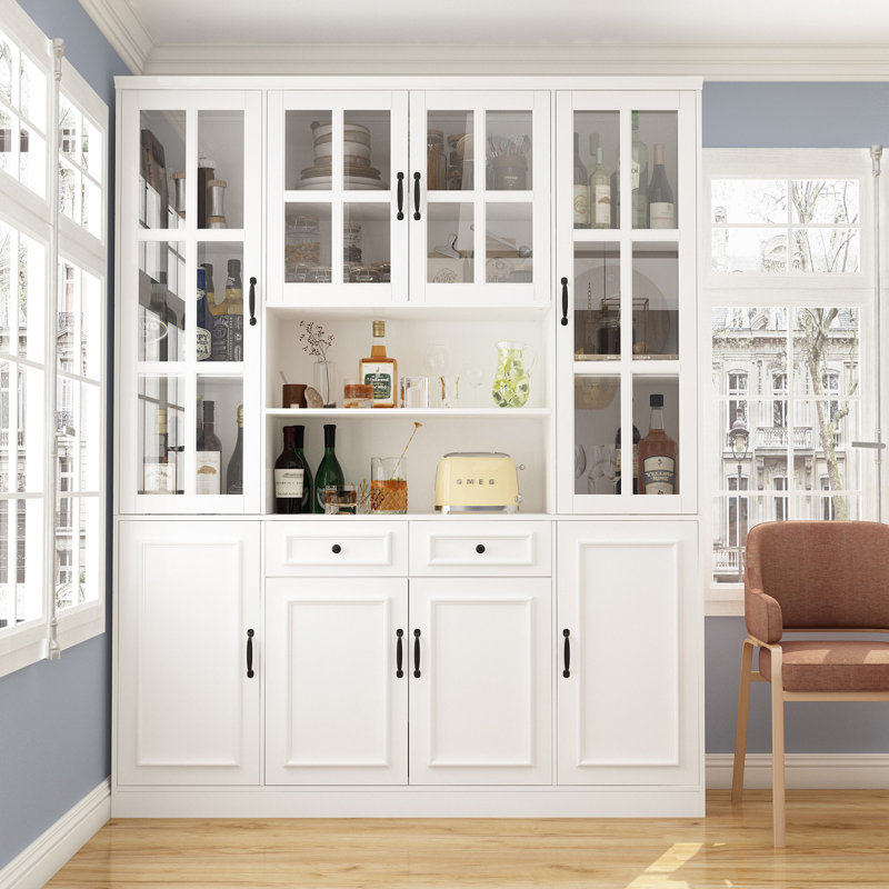 63"W Buffet Hutch Cabinet, Kitchen Hutch Sideboard