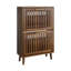 Armoire à chaussures 23,6 po en noyer, armoire de style Mid-Century moderne avec 2 tiroirs rabattables-77968678