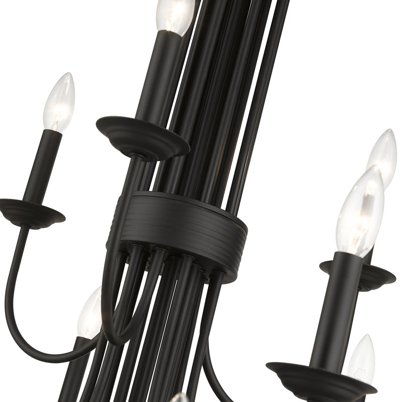 Arunvir 21 - Light Steel Dimmable Chandelier, Black