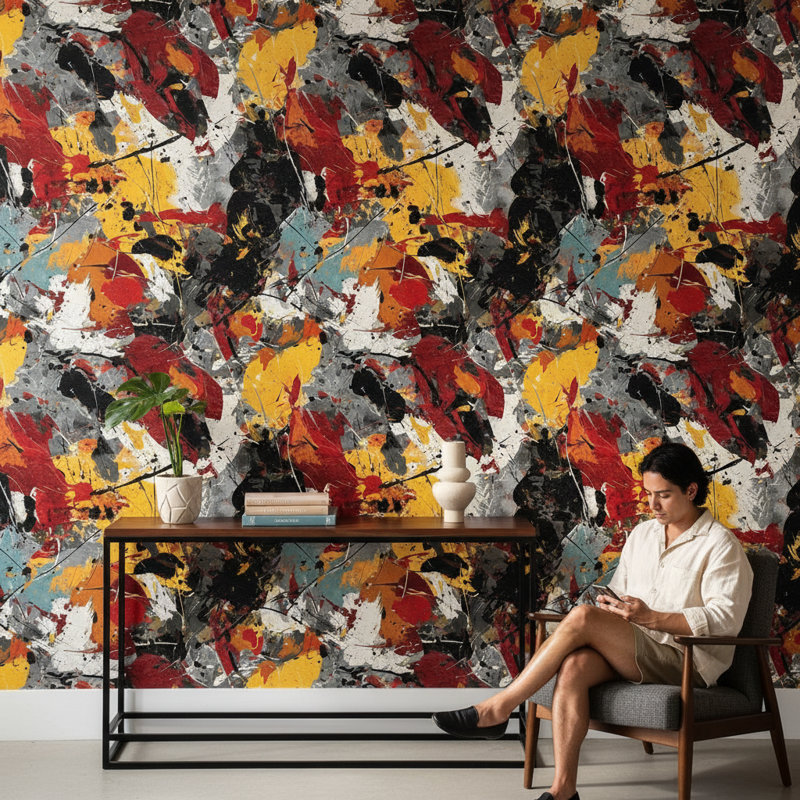 Dynamic Wallpaper Vibrant Abstract Wall Mural