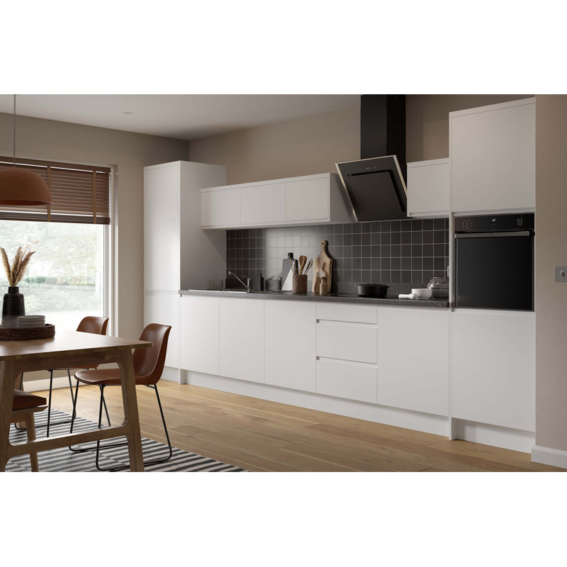 KitchenKit Flatpack J Pull Matt Sample 570X396, White