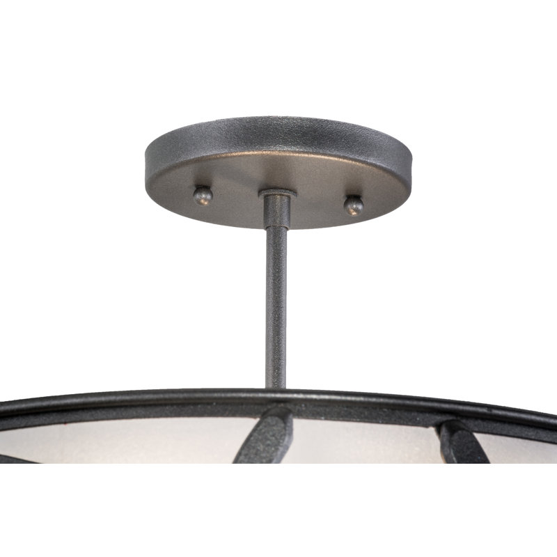Plafonnier semi-encastré 2 lumières 16,5 po unique