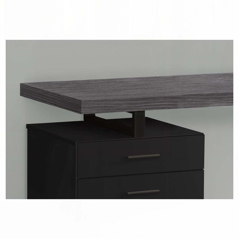 Babken Reversible Desk, Black/Dark Brown