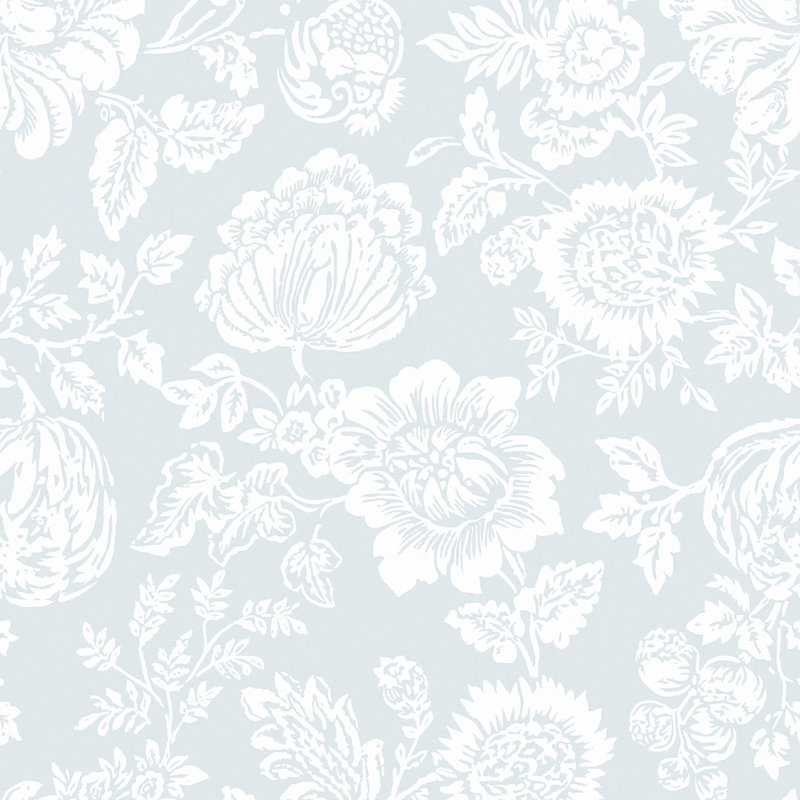 by Rachel Ashwell Stipple Floral 10m x 52cm Wallpaper Roll, Blue