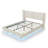 Modern Style Velvet Fabric Floating Bed Frame With LED Lights Wingback Upholstered Bed No Box Springs Needed, Size,-1710353285-1710353284