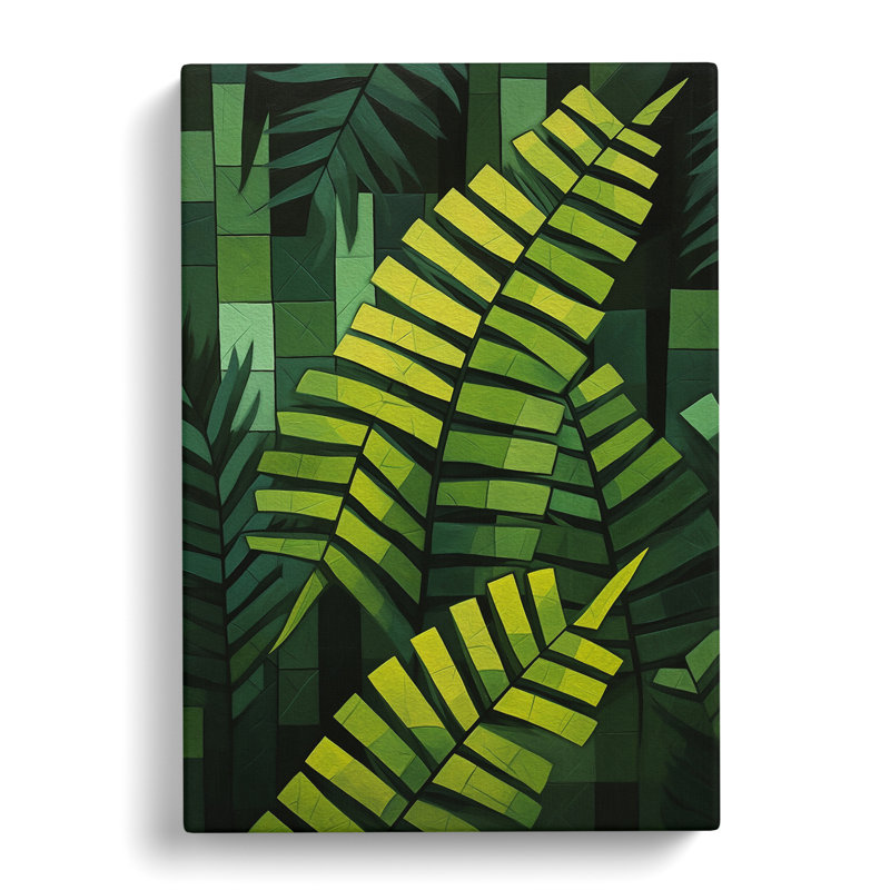Fern Leaf Cubism - Print, 76cm H x 50cm W x 3cm D