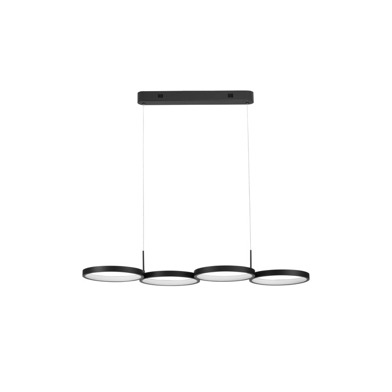 4 - Light Black LED Drum Pendant