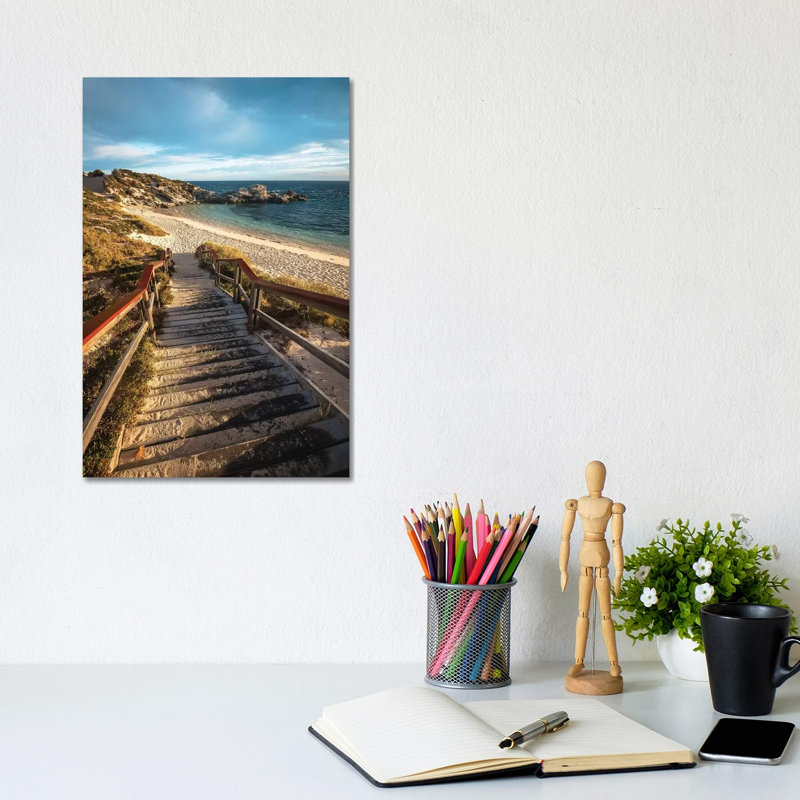 Rottnest Island Sunset Stairs by James Vodicka - Wrapped Canvas Gallery-Wrapped Canvas Giclée, 30.48cm H x 20.32cm W