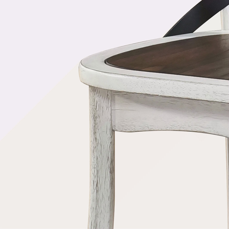 Ensemble de 2 chaises de salle à manger de style rustique moderne avec design rétro en X