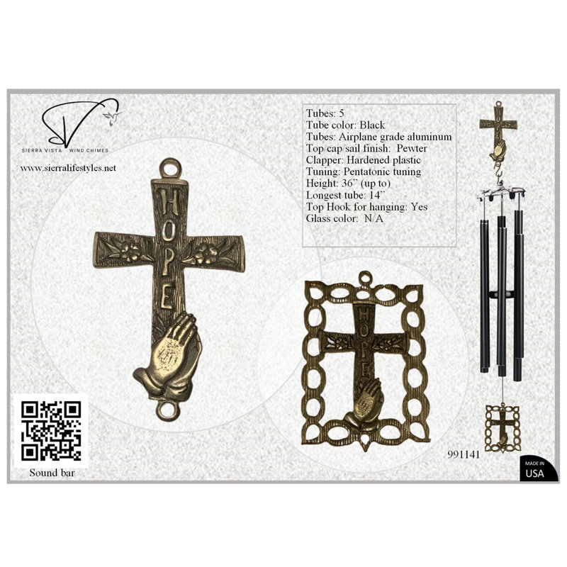 36 po croix / espoir - tube, Noir