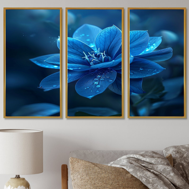 Silvio - Violet Wall Art Print Set, Gold Floater Framed, 40" H x 60" W x 1" D