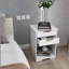 Table de chevet avec 2 tiroirs, table de bout, table de chevet avec espace ouvert