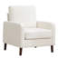 Élégante chaise d'appoint rembourrée en tissu avec pieds robustes en bois massif-1344559611