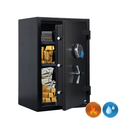 2.5 Cu.ft Fireproof Safe for Home, Biometric Fingerprint Safe Box with Gun Pouch, Digital Keypad Lock, Large Security Safe for Documents, Cash & Pistols