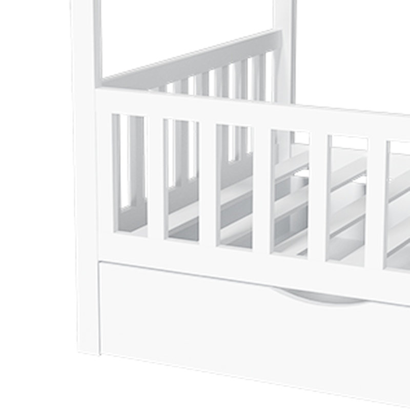 Cadre de lit double avec tête de lit, lit gigogne et 2 tiroirs de rangement, idéal pour la chambre à coucher, rails en bois de pin, atmosphère rustique, aucun sommier requis