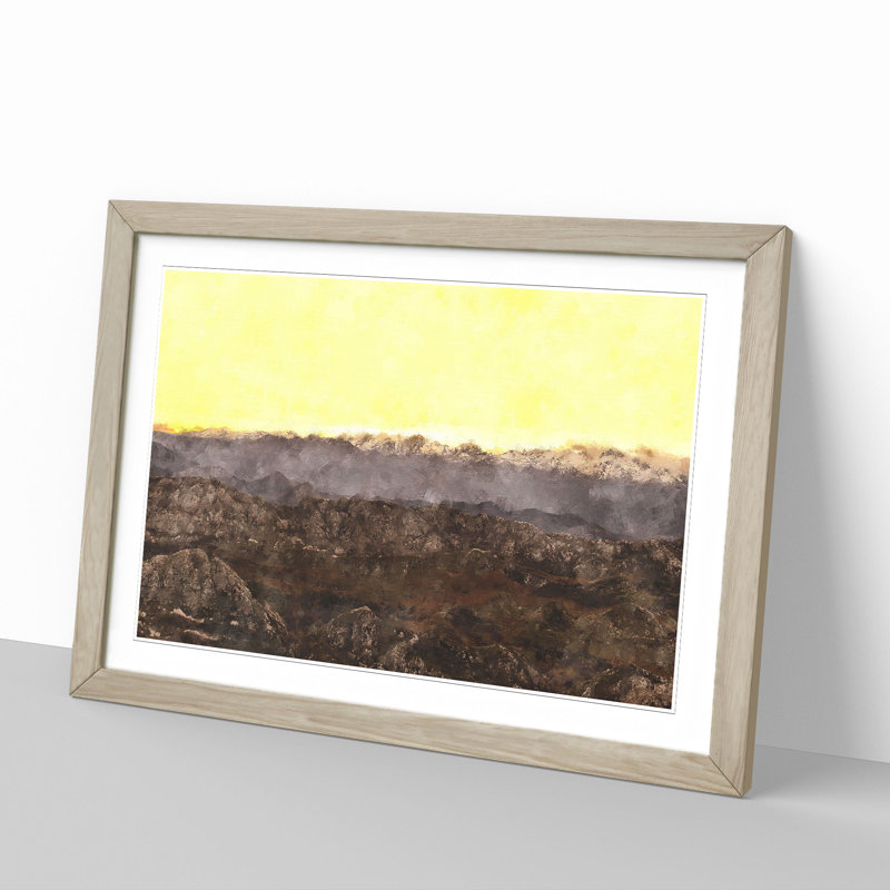 Mountains in Colunga Spain - Framed Print, 27cm H x 36cm W x 2cm D, Oak Framed