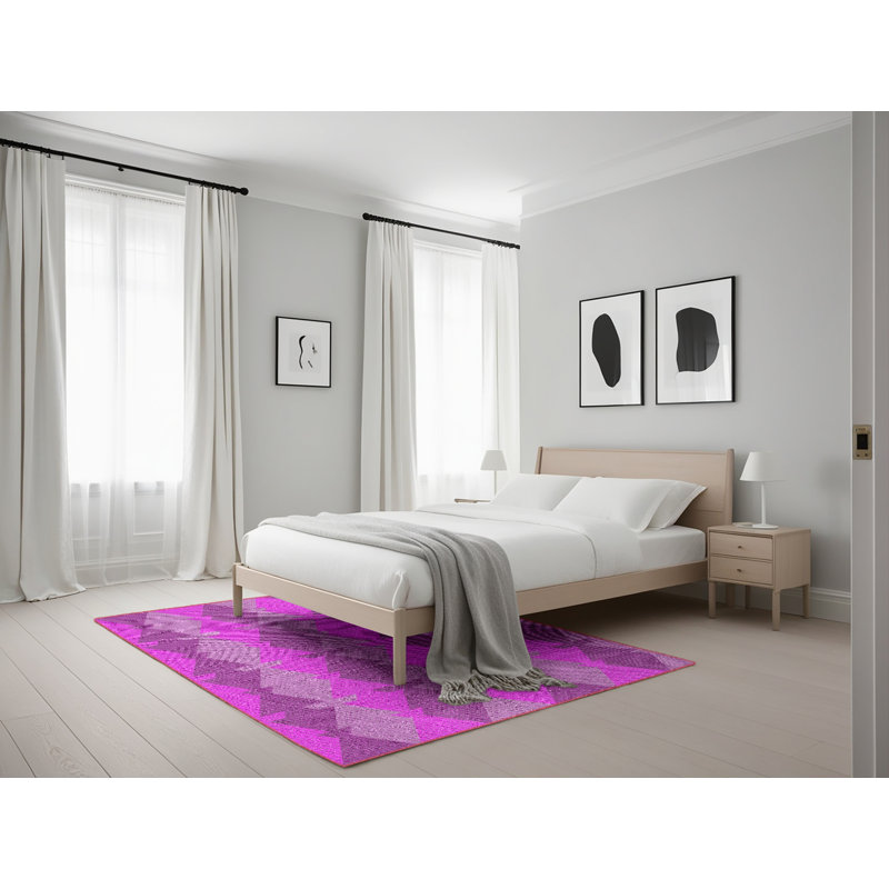 Tapis de zone mauve à motifs, Rectangle 5 pi x 7 pi