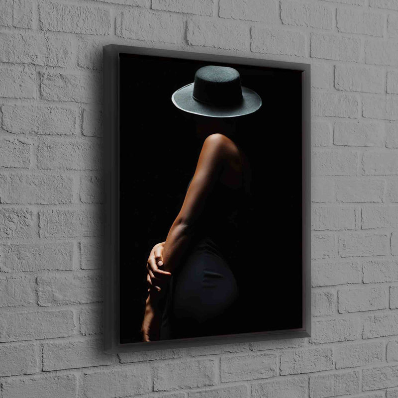 Print on Canvas, Framed Print without Mat, 25cm H x 35cm W, Black