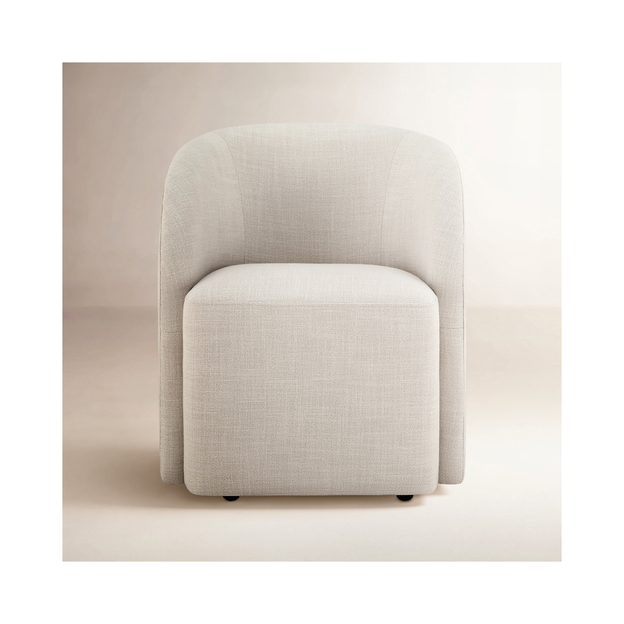 Frankie Caster Dining Chair, Effie Linen Performance Linen