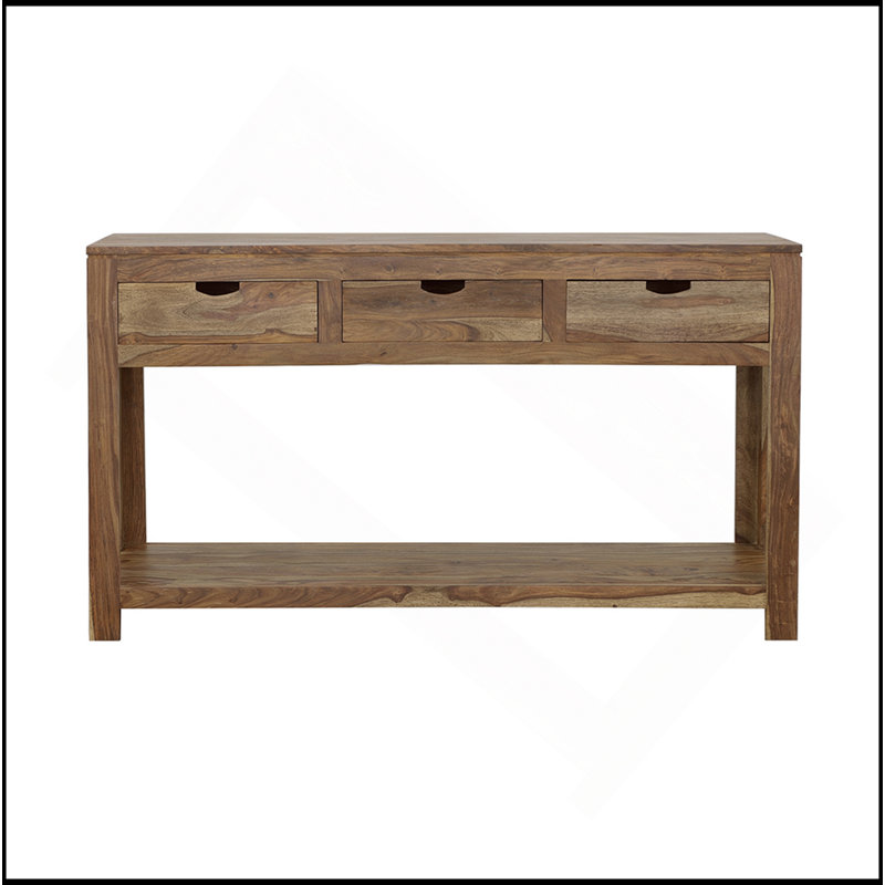 Console à 3 tiroirs Tucker Natural avec tablette inférieure