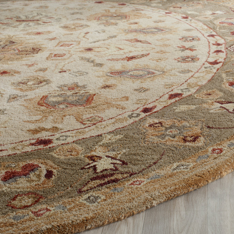 Tapis oriental en laine touffeté à la main Tingley, Rond 6 pi