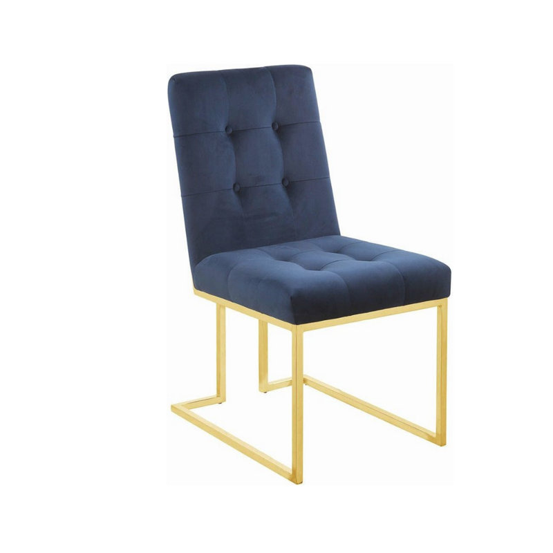 Chaise d'appoint Persas, Laiton, Bleu encre