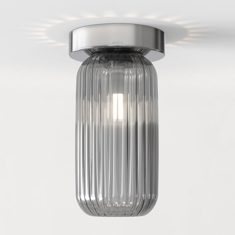 Tacoma 1 - Light Flush Mount, Ribbed, Polished Chrome, Smoke