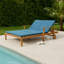 Méridienne inclinable double Hoye, extérieur, 79 pouces, bois d'acacia