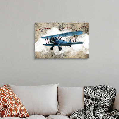 Biplane 1-impression d’art graphique sur toile
