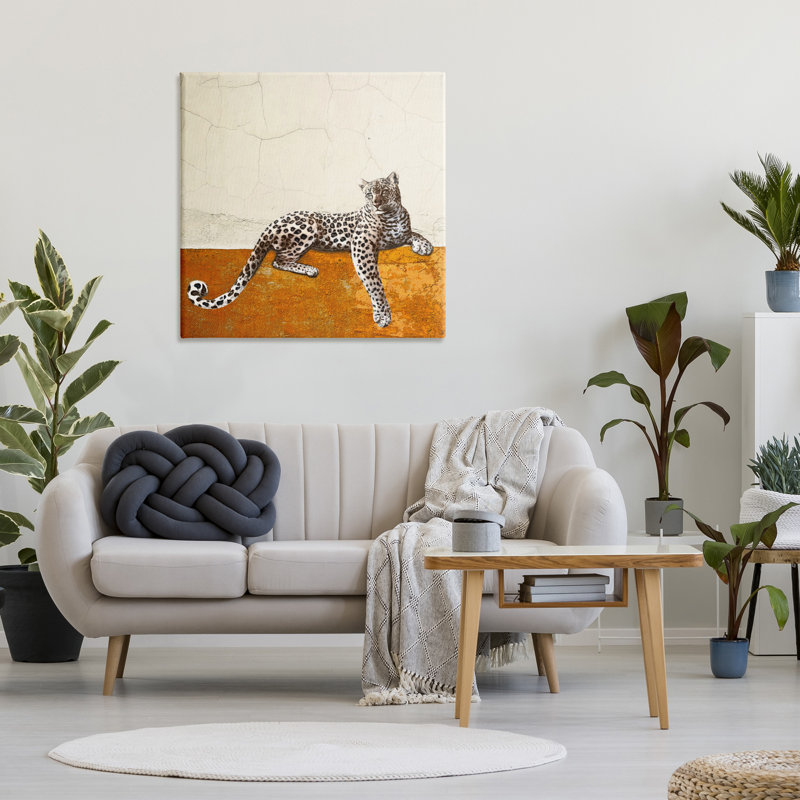 «Leopard Wildlife Geometric Animal» par Karen Smith, impression sur toile tendue, H 36 po x l 36 po x P 1,5 po