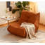 Chaise d'appoint luxueuse luxueuse en microfibre orange capitonnée-1176898617