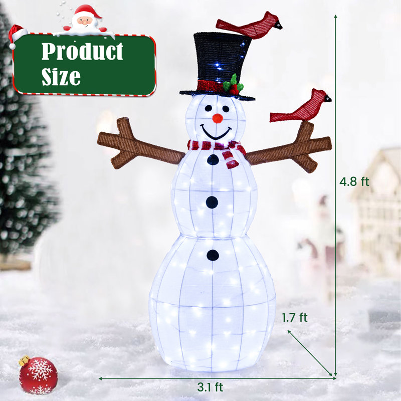 Le bonhomme de neige de Noël Aisle® 4,8 pi avec 120 lumières DEL pliables