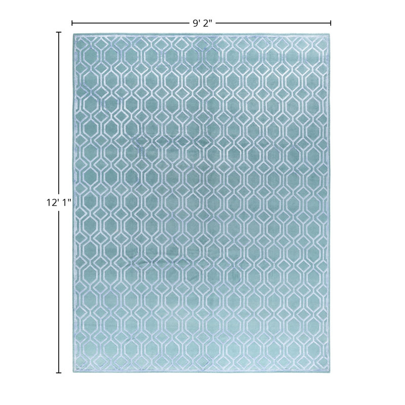 Overdyed One-of-a-Kind 9' 3" X 12' 1" Hand Knotted Area Rug