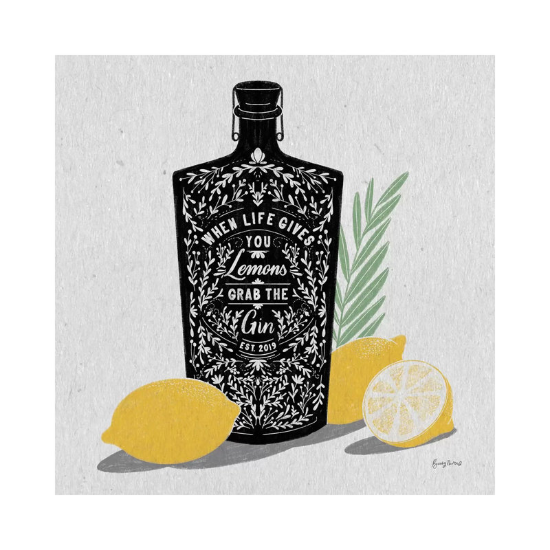 Fruity Spirits Gin by Becky Thorns - Wrapped Canvas Print, 66.04 cm H x 66.04 cm W x 3.175 cm D