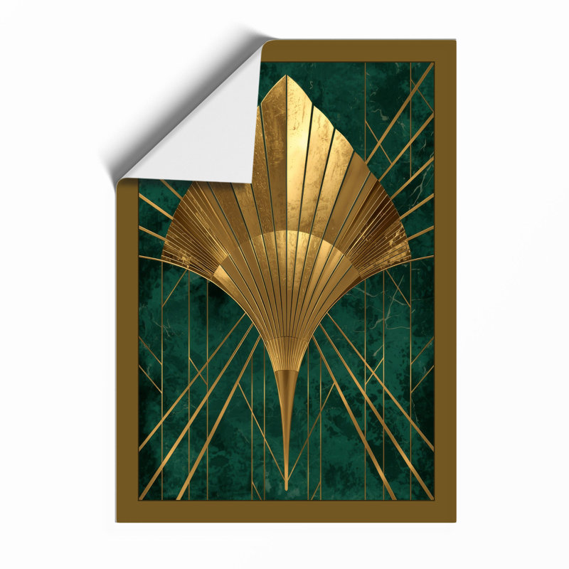 Golden Shell Art Deco - Framed Print, Unframed, A1 - 84.1 x 59.4 cm