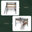 Lit mezzanine en métal avec bureau intégré, tablette de rangement et échelle-451445493