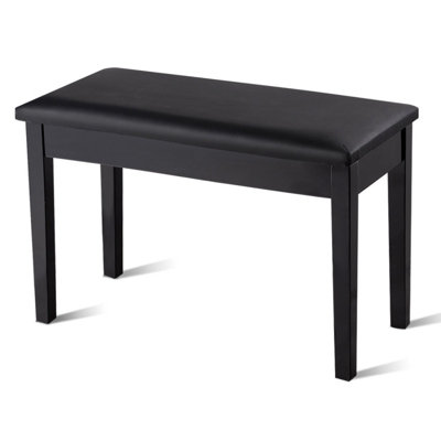 Solid Wood PU Leather Padded Piano Bench Keyboard Seat by Latitude Run