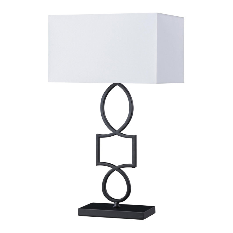 29-inch Rectangular Shade Metal Table Lamp Black