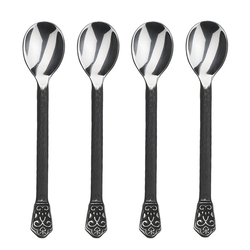 Avalon Matte Black Stainless Steel Demitasse Spoons Set of 4