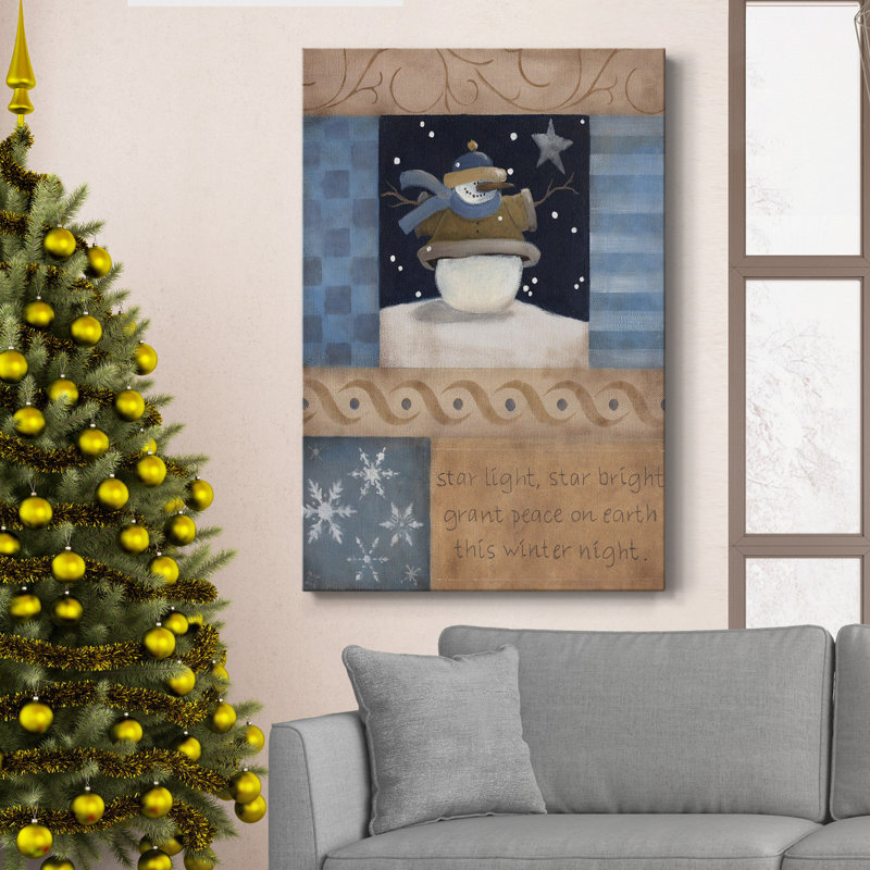 Toile tendue avec châssis Winter Night Premium - prête à être accrochée, H 36 po x l 24 po x P 1 po
