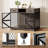   Farmhouse Dog Crate Console Table Furniture with Storage Drawers, Wooden Indoor Kennel Console Table with Double Doors & Secure Latch-72076294
